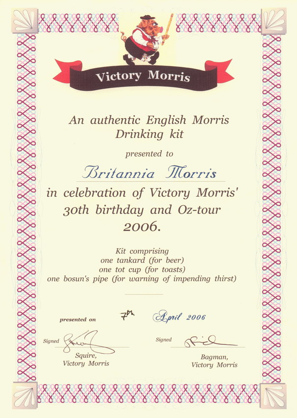 Victory Certificate